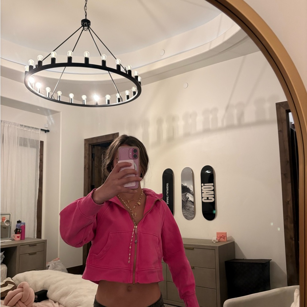 NWOT lululemon athletica Pink Cropped Hoodie